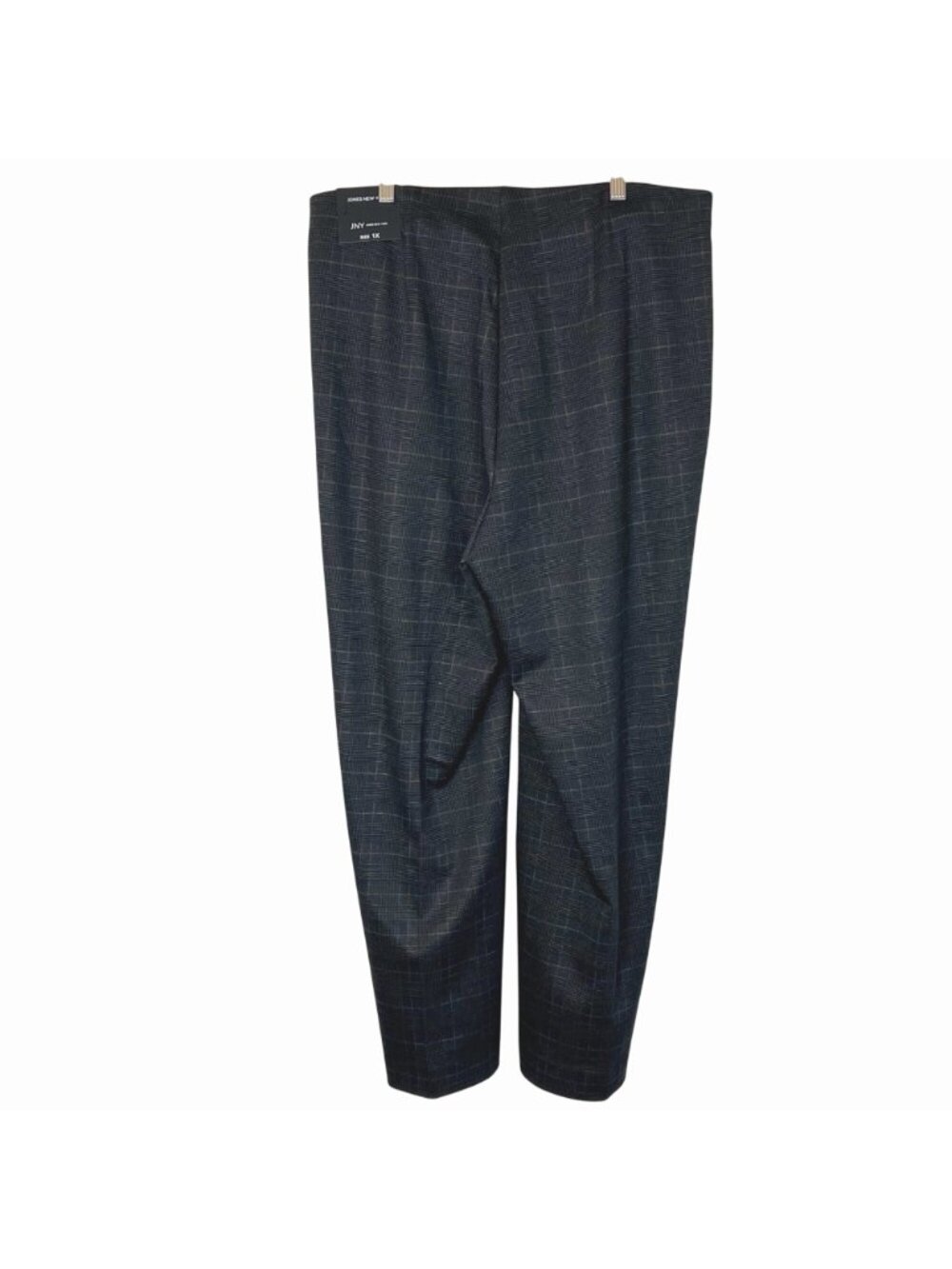 Jones New York Womens Pull-On Wide Leg Plaid Pants Sz 1X Gray Black/Gray NWT's - Picture 2 of 8